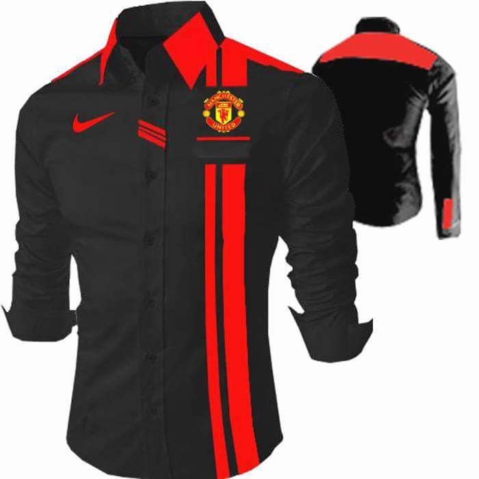 KEMEJA BOLA MU APAREL NIKE STRIP MERAH