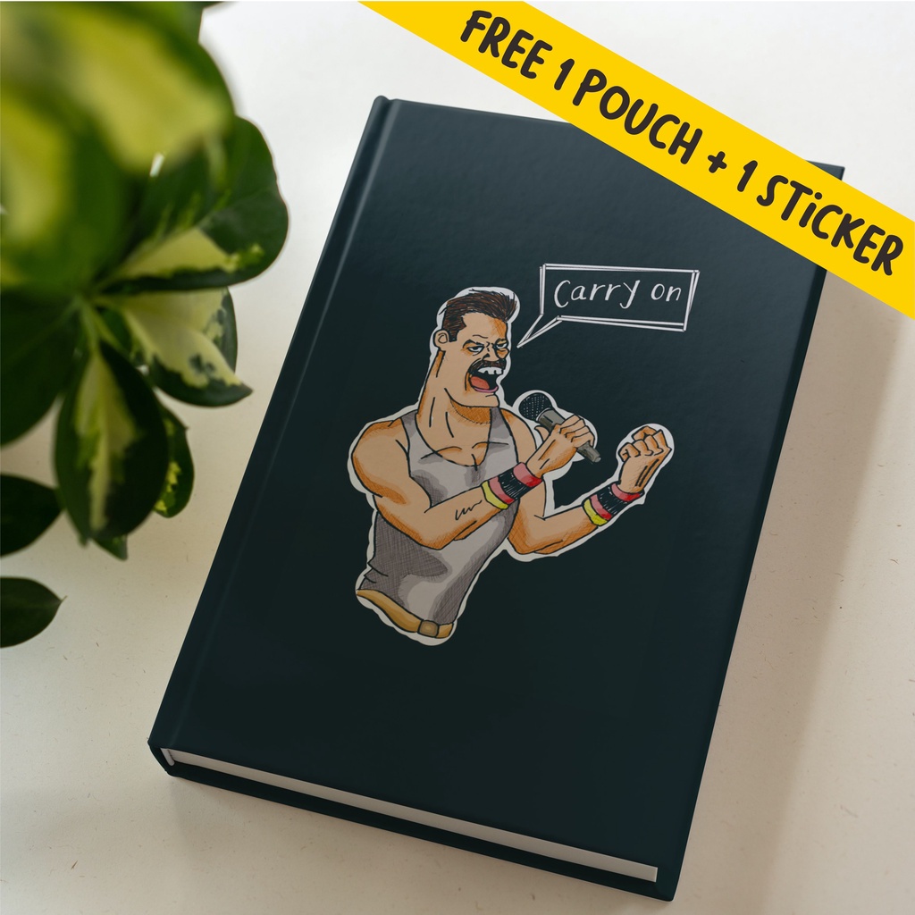 

Buku Catatan Lucu Journal Diary Notebook Agenda, Dotted dan Polos Freddie Mercury Leon Paperworks