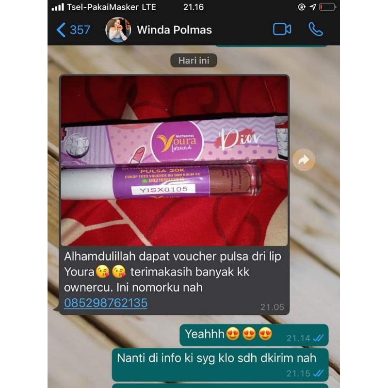 LIPCREAM YOURA GLOW SKIN [READY 4 WARNA YANG MENARIK]