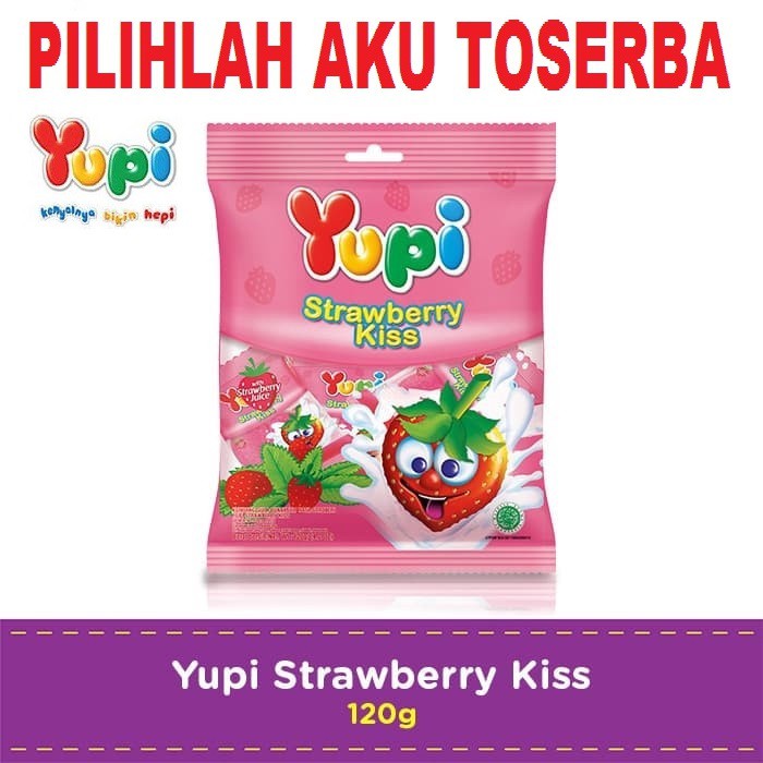 

YUPI STRAWBERRY KISS 120 gram - ( HARGA PER BUNGKUS )