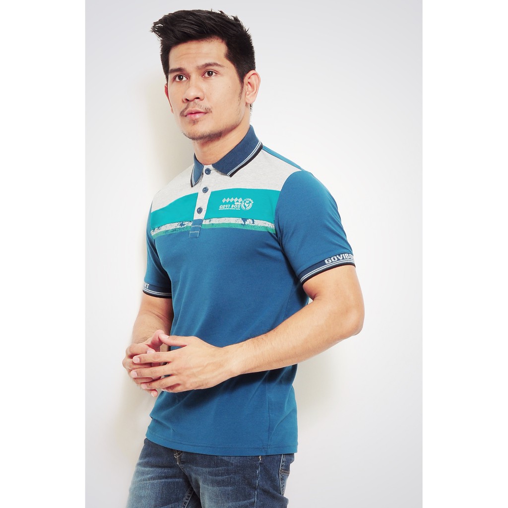 Govibos Casual Sport Polo Shirt - Biru