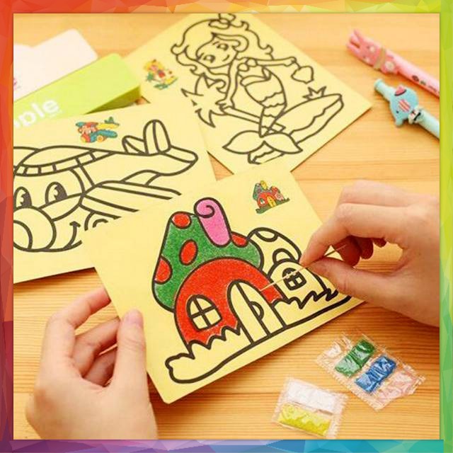 

MAINAN EDUKASI ANAK LUKISAN PASIR STIKER KERTAS BUKU BELAJAR MEWARNAI MELUKIS STICKER