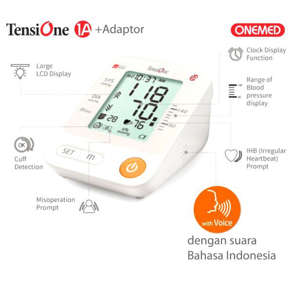 TENSIMETER DIGITAL DENGAN SUARA TensiOne 1A OneMed OJB