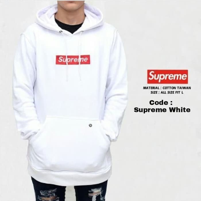 hoodie supreme white