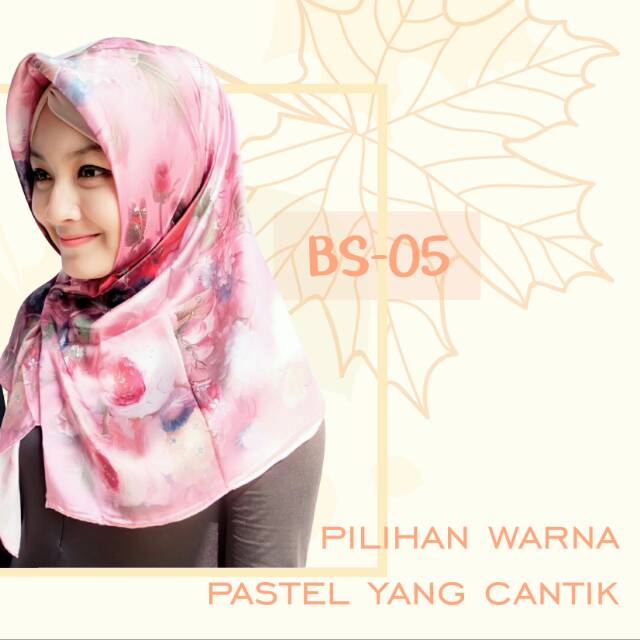 BURSA SILK jilbab hijab sutra asli Turki warna pink gulali kode BS-05