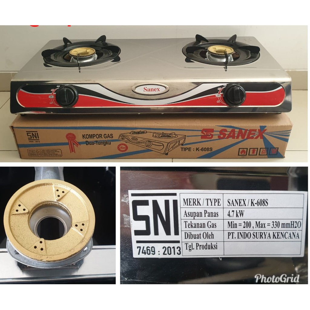 Sanex K-608S Kompor Gas 2 Tungku Stainles Berkualitas