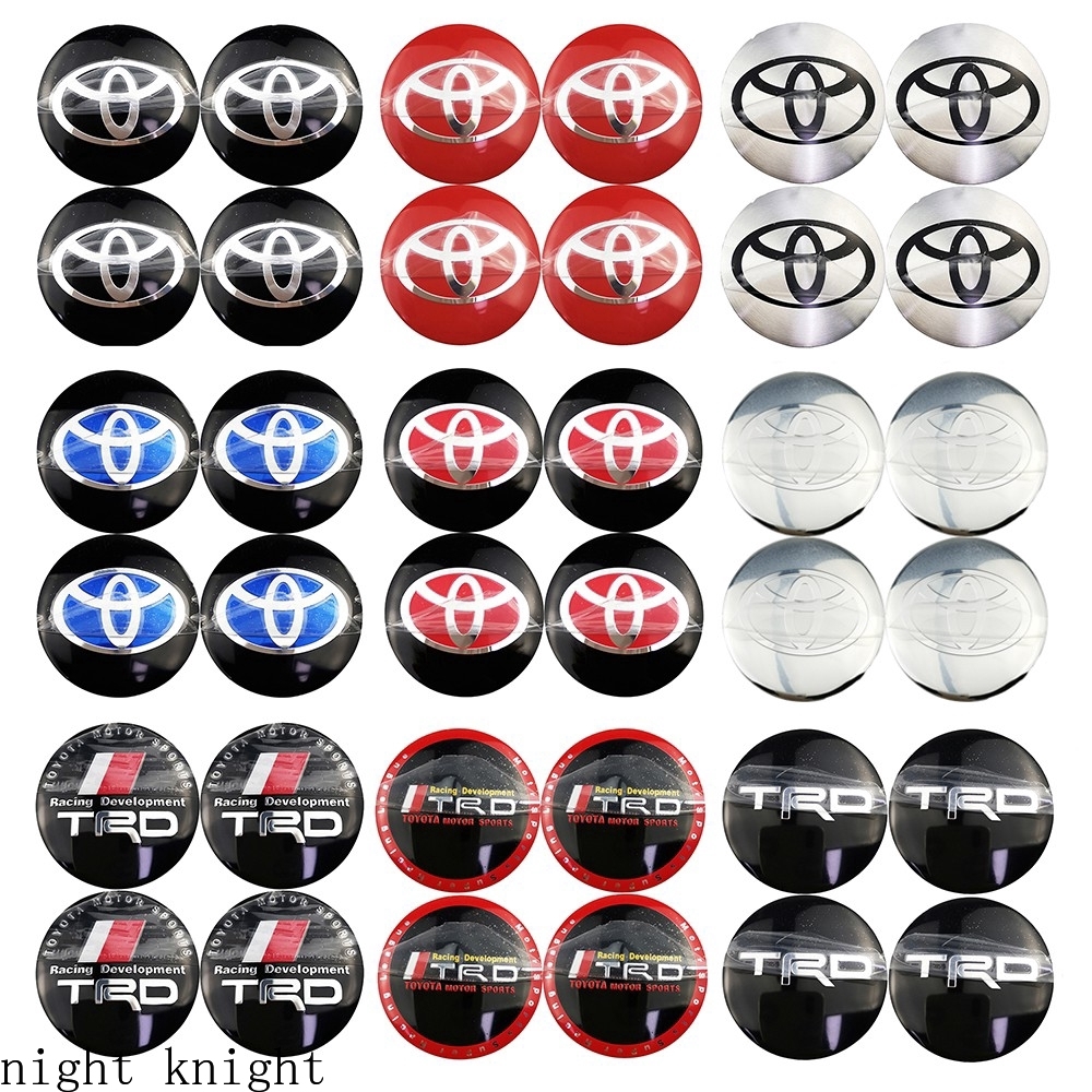 4pcs Stiker Emblem/Badge Tulisan Night Knight 56mm Untuk Mobil Toyota Trd Vxr