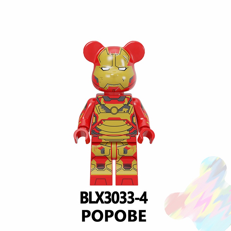 1pc Mainan Puzzle Balok Bangunan Minifigures Kartun Gloomy Bear Spider-Man Turtles Bahan ABS Untuk Anak