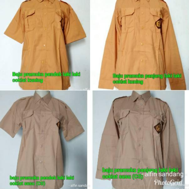 Terbaru.. baju pramuka pria SD SMP SMA lengan pendek panjang seragam sekolah