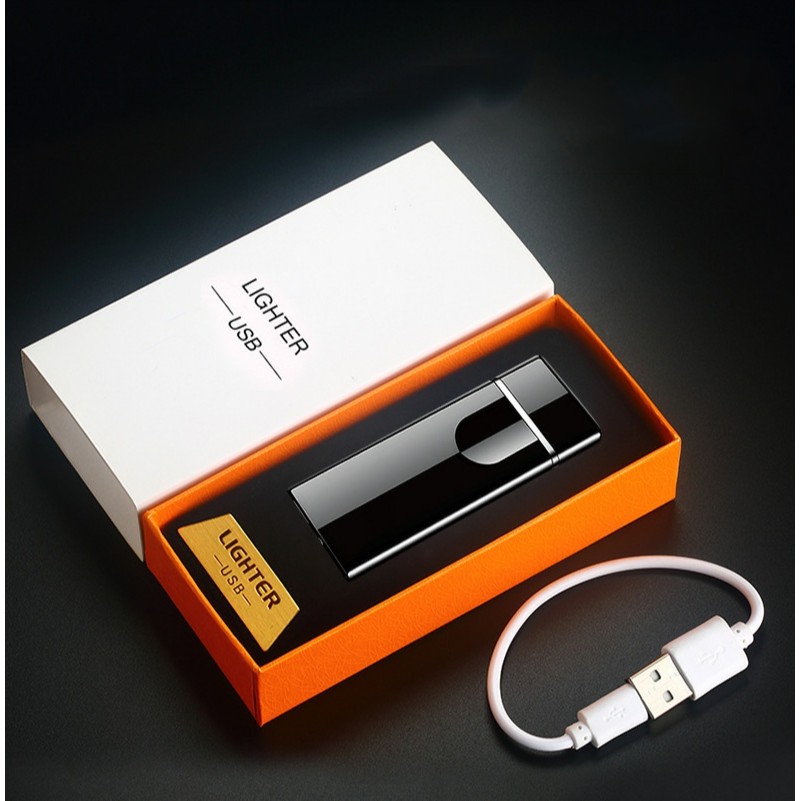 Best Seller Korek api elektrik usb dapat dicharger fingerprint LED rechargeable electric lighter