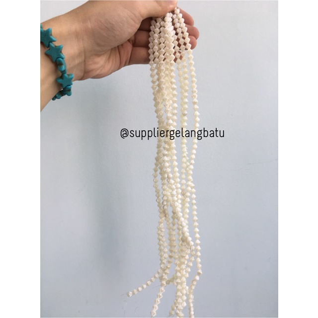 bahan Mutiara Sintetis BICONE 8MM WHITE PEARL TULANG manik aksesoris