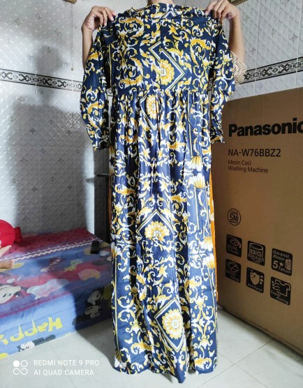 Gamis Syari Motif Batik Printing Bahan Rayon Adem