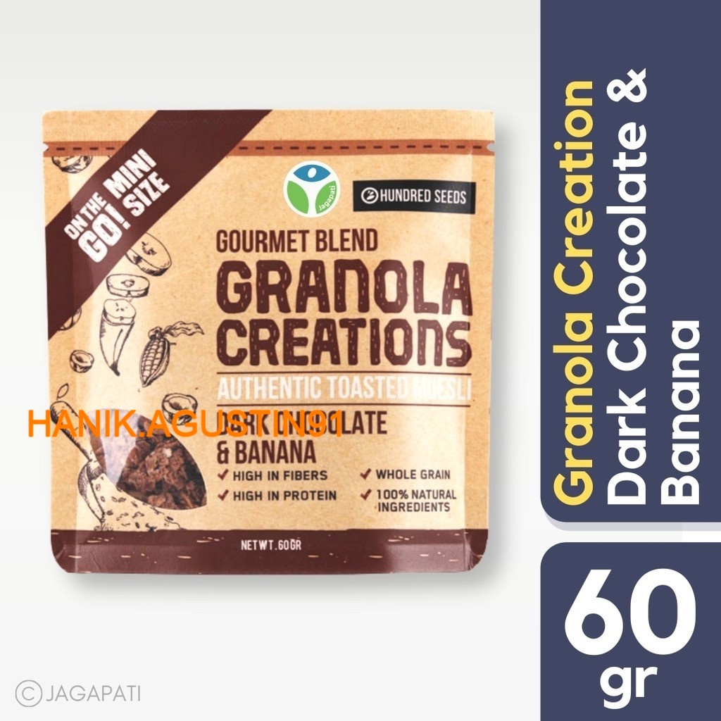 

Granola Creation - Dark Chocolate & Banana Gourmet Mix 60 Gr - Sarapan Sehat