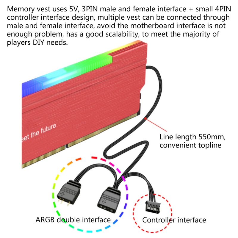 Bt Heatsink Multifungsi Tahan Lama Praktis Klasik Desktop ARGB Memory Cooler