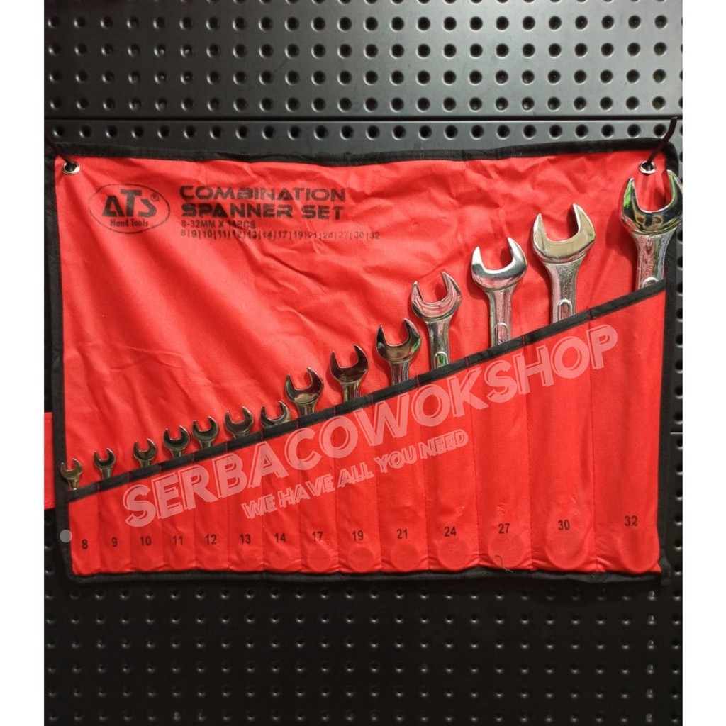 ATS Kunci Ring Pas Set 14 Pcs 8 - 32 mm Asli Termurah Berkualitas