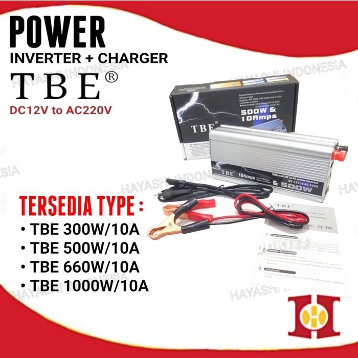 TBE Power Inverter Charger DC 12V T0  AC 220V 500 660 1000 1200 Watt