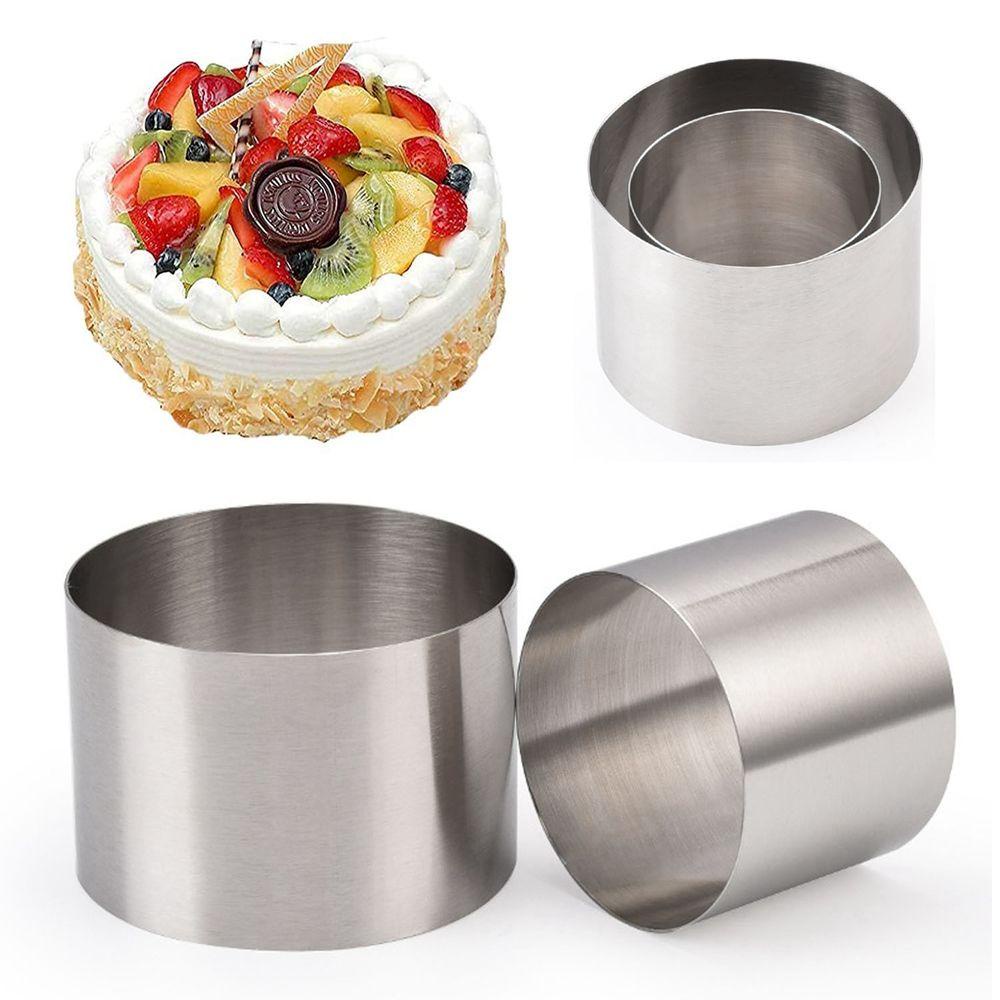 Rebuy Cetakan Cincin Kue Bentuk Bulat5/6 /8 /10CM Cutter Food Molding Pastry Mousse Kue Gadget Dapur