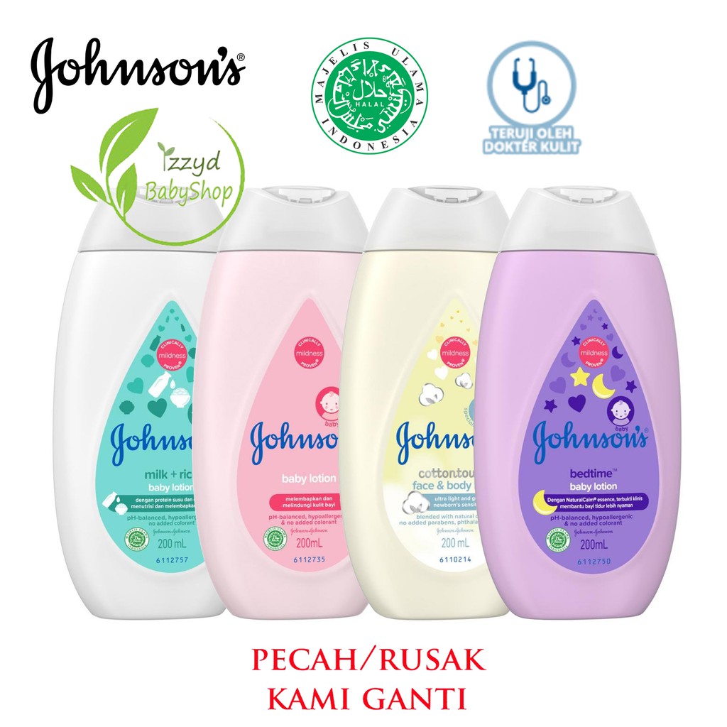 Johnson's baby lotion bath shampoo wash sabun bayi CottonTouch Face &amp; Body milk rice bedtime 200ml