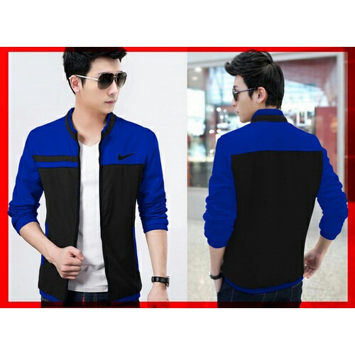 [ jaket nike HB ] jaket pria babyterry hitam biru