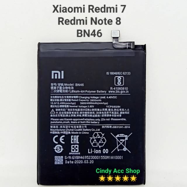 Baterai Xiaomi Redmi 7 Redmi Note 8 BN46 Original Batre BN46 Battery bn 46