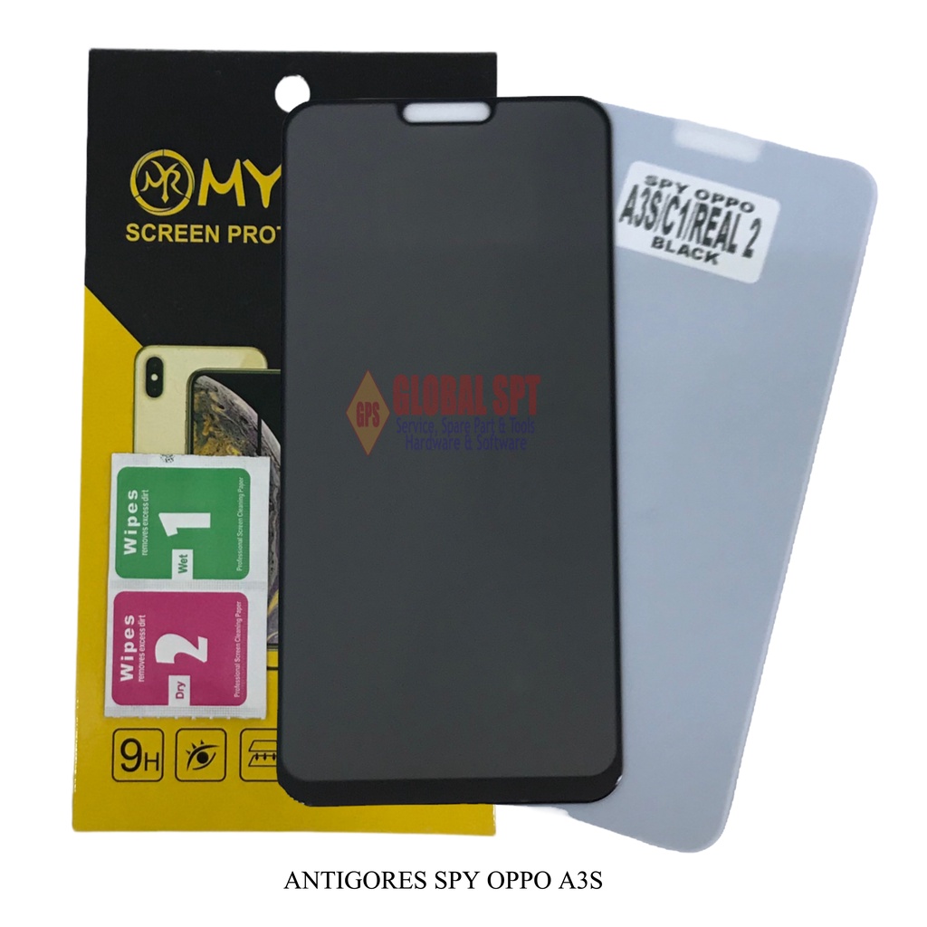 SPY OPPO A3S / ANTIGORES SPY / TEMPERED GLASS A3S