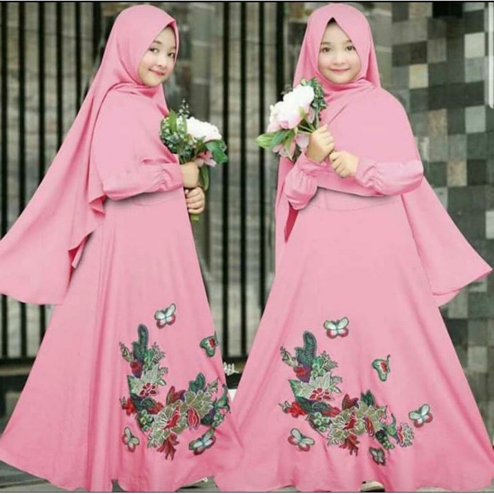 HOPYLOVY - Gamis Anak Bahan Jersey Umur 6 - 8 Tahun Sativa