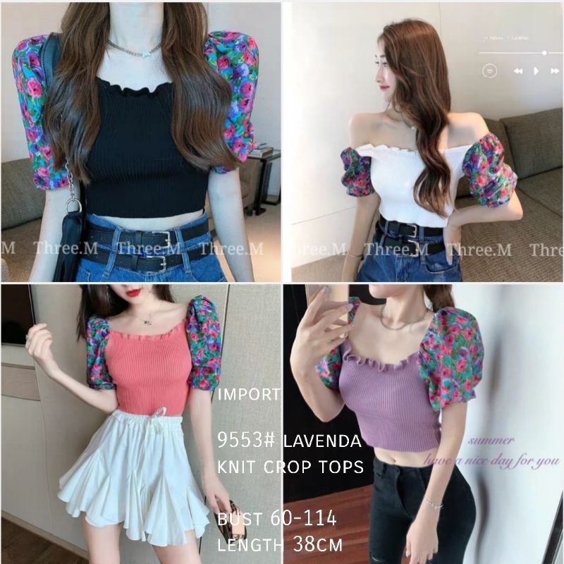 MDLV ~ BM 9553 LAVENDA CROP // KNIT CROP TOP // FASHION IMPORT WANITA