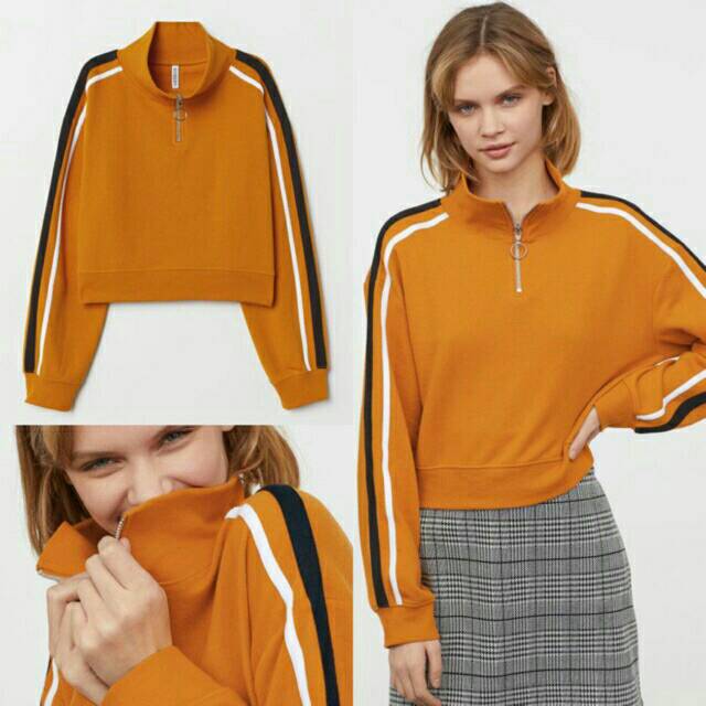 H&M Collar sweater/HM sweater/HnM sweater/H&M sweater/sweater Kuning/H&M outer/H&m sweatshirt stripe