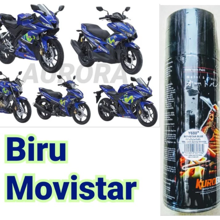 Pilok Samurai Paint Biru Yamaha Movistar Blue Y688 pilox piloks pylox samurey samuei