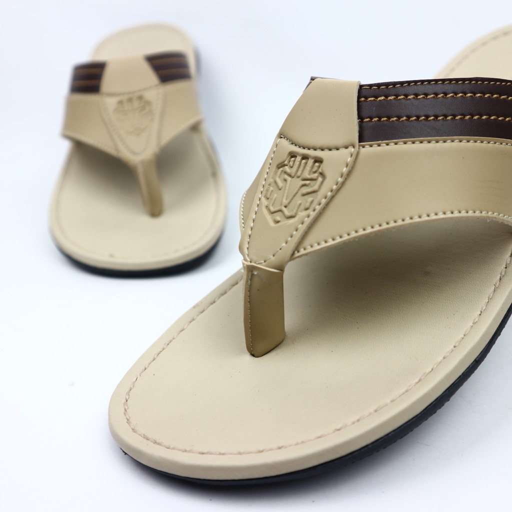 Sendal Pria Keren / Sendal Selop Karet / Sandal Jepit Pria Distro / Sandal Kulit Cowok - DAMIAN