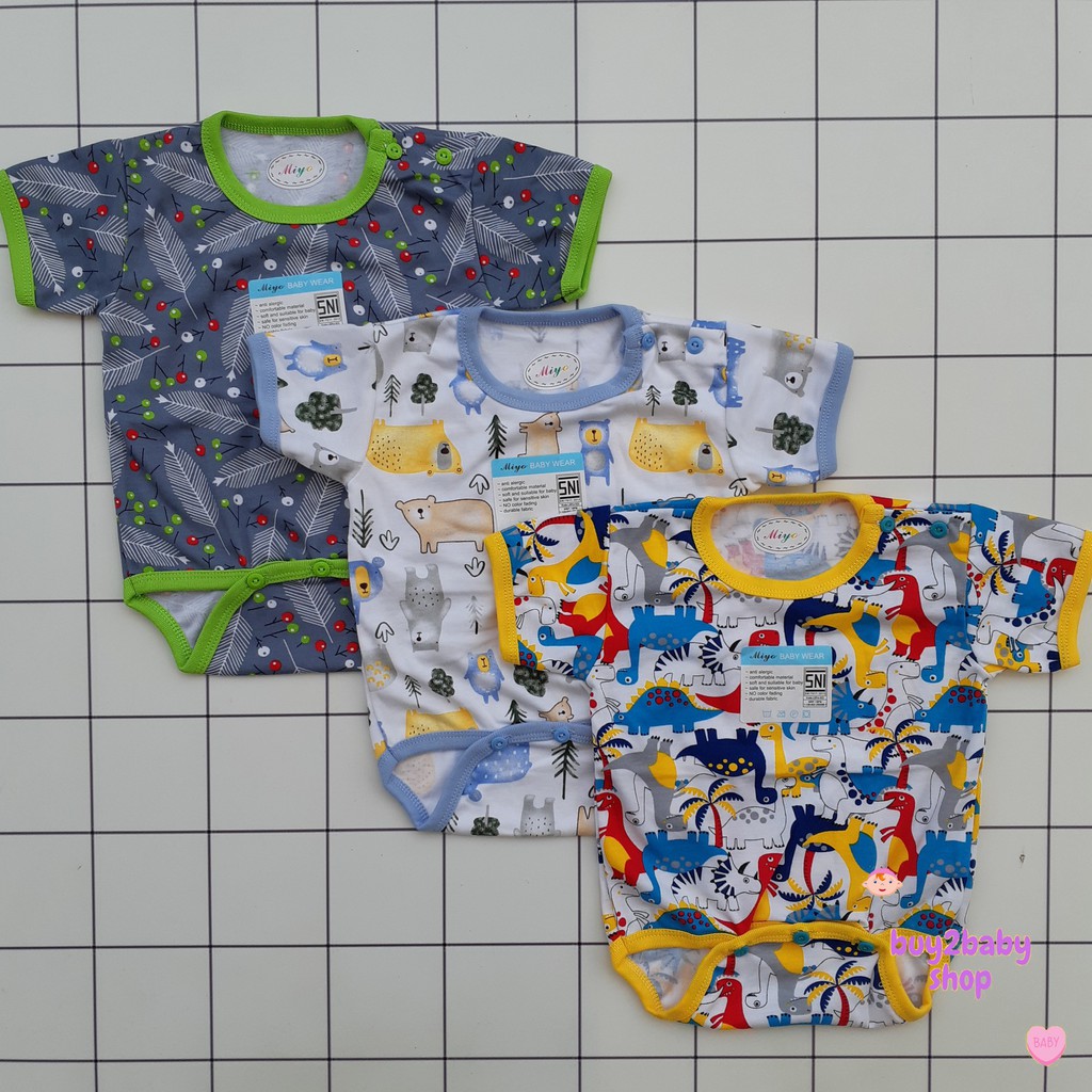 Jumper bayi baju kodok pendek MIYO (All New Feb 2021 World Dino Series) 0-3 bulan 1 PCS