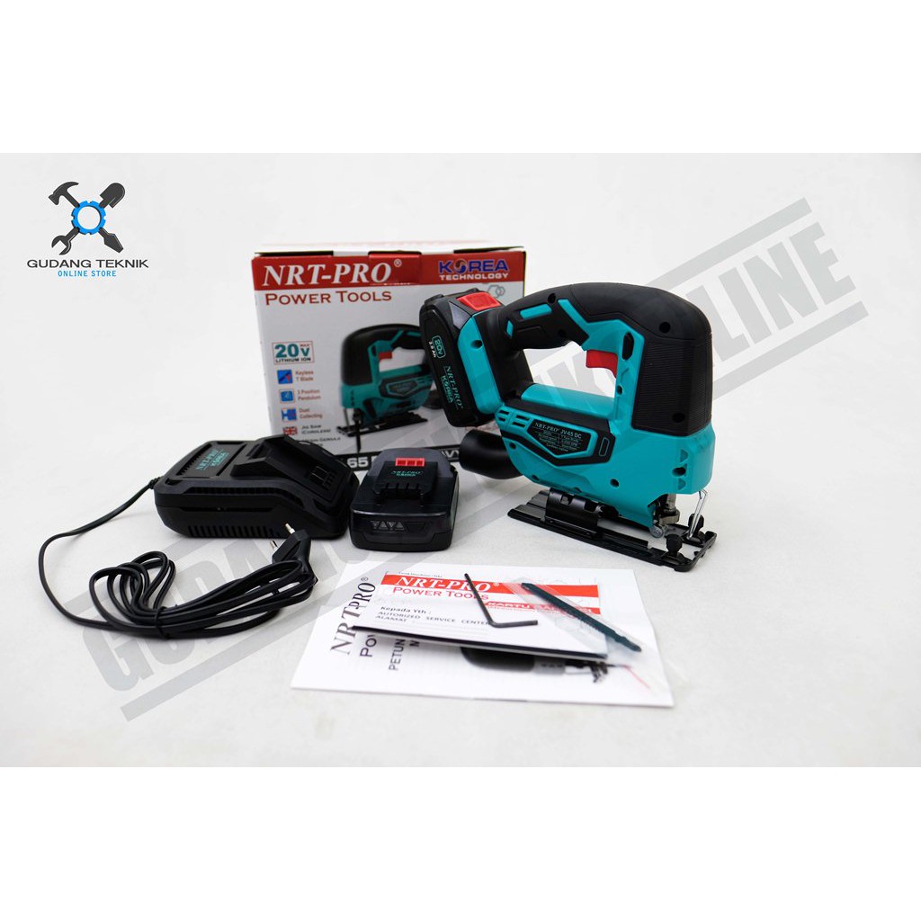 Mesin Jigsaw Cordless NRT PRO JV 65 HD / Gergaji Jig Saw Baterai 20V NRT PRO JV65HD 20 V