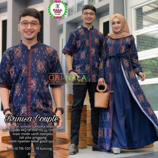 Stelan Gamis  Dan  Kemeja  Batik Brinisa Couple  By Original 