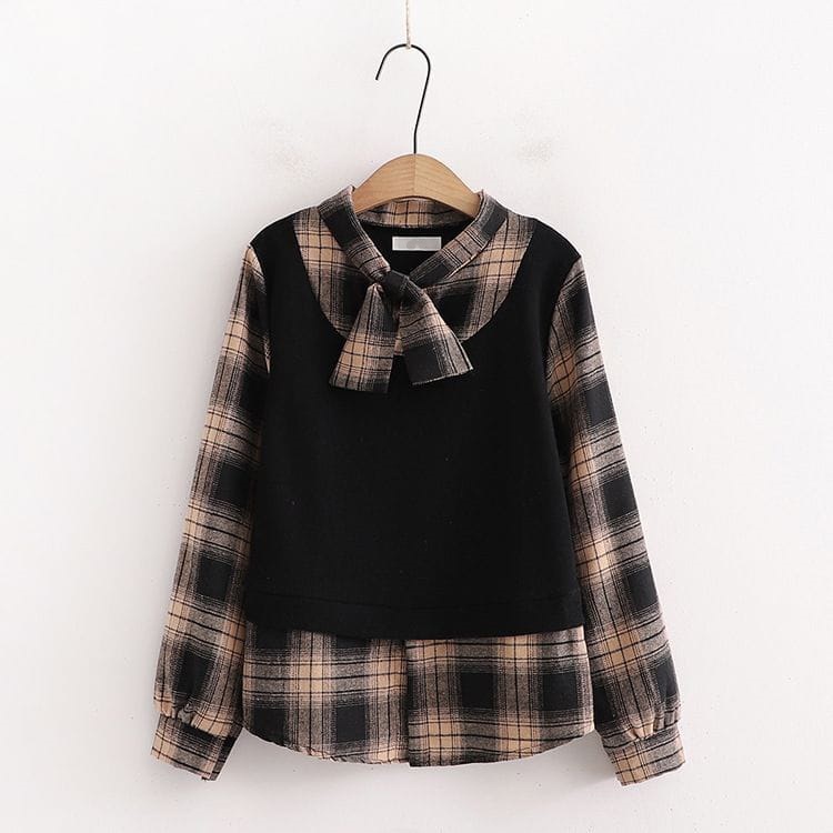 IL - Mido Blouse Top Atasan Flanel Sweater l Blouse Korean Style Wanita