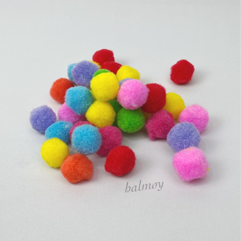 POM POM / BOLA BULU POLOS 25 MM MIX COLOR ( 25 PCS )