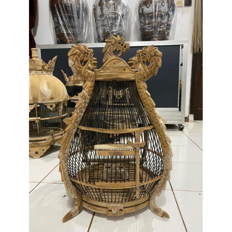 sangkar perkutut kandang bawang ukiran naga