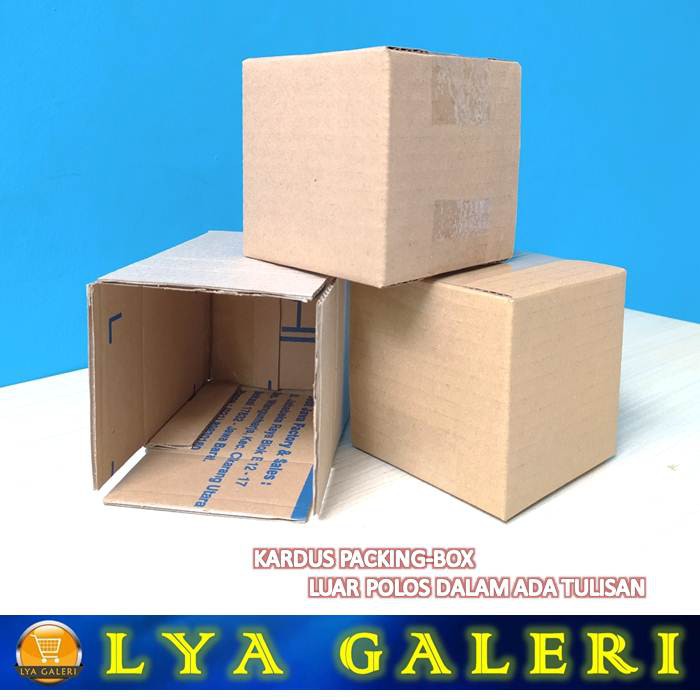 Kardus Packing Karton Box Uk.10x10x10 cm Luar Polos Dalam Ada Tulisan-3