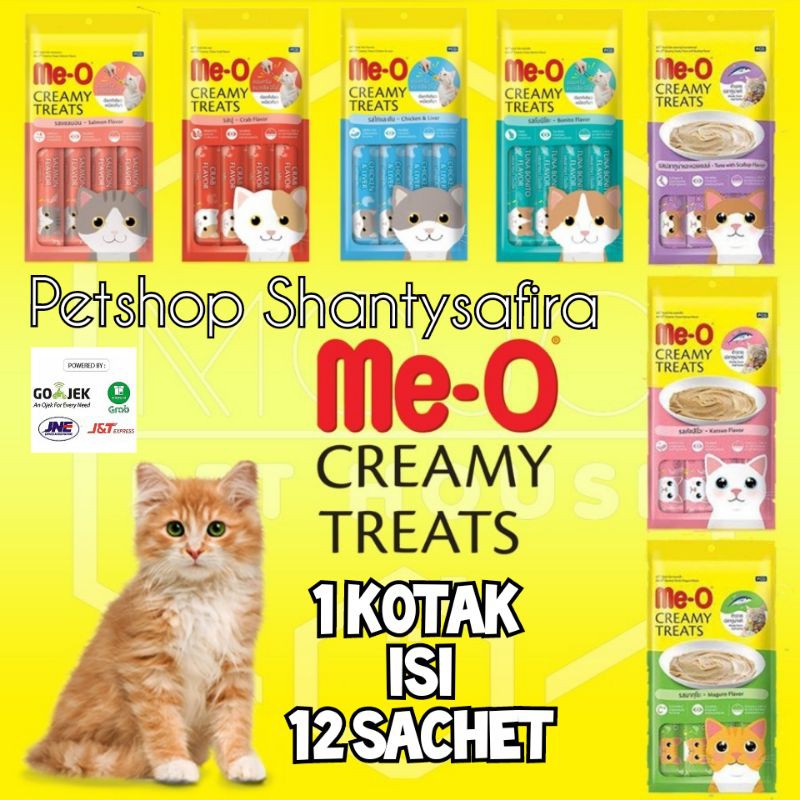 MEO CREAMY TREATS 1 BOX ISI 12 SACHET SNACK KUCING CEMILAN KUCING