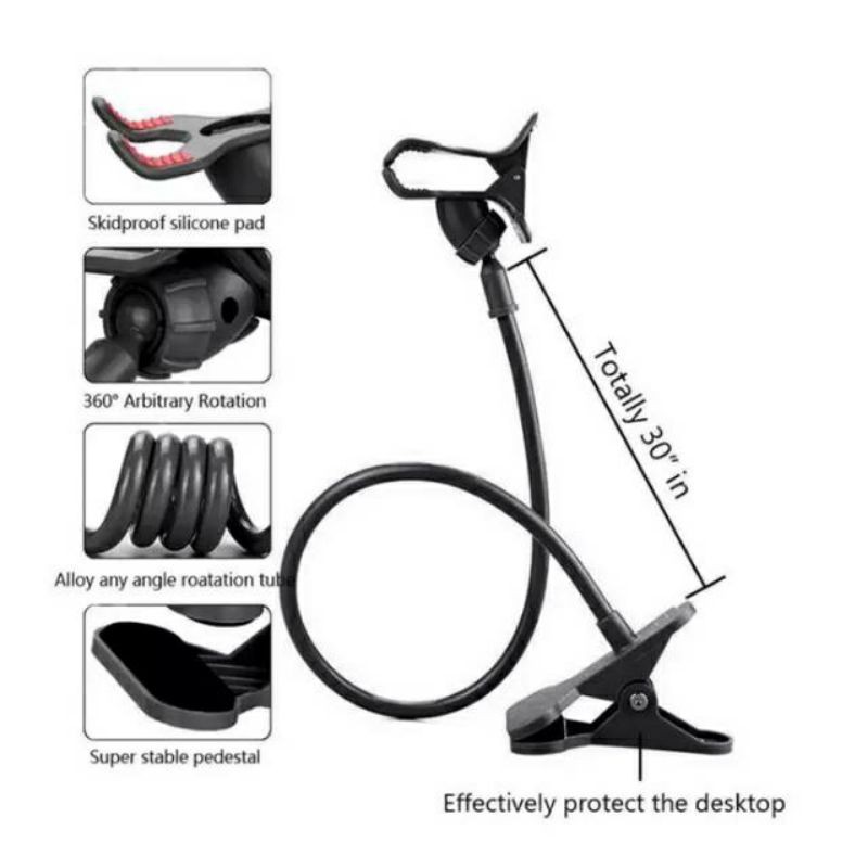 lazy pod jepit / lazypod jepit / jepitan narsis / jepsis / flexible holder hp 6,7inci