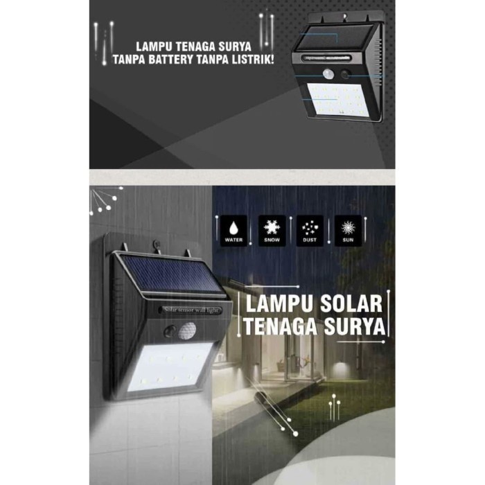 BAROKAH TAFFLED lampu solar sensor gerak weatherproof 460 lumens 6500K