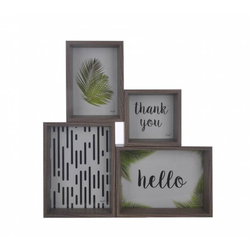 

JYSK Bingkai Foto MDF Photo Frame 4 Hole Dark Brown 35X38X4.8CM