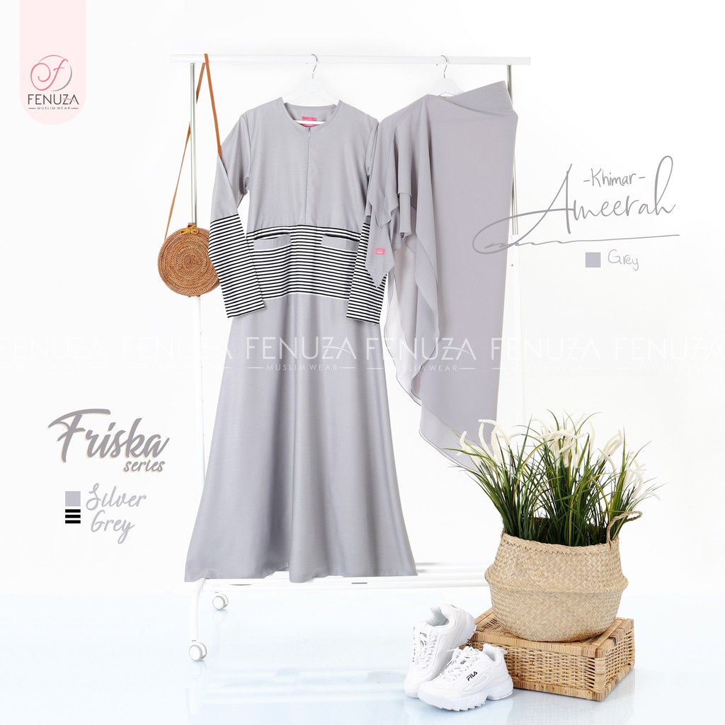 GAMIS FRISKA ORI FENUZA MUSLIM WEAR / LAVA GREY