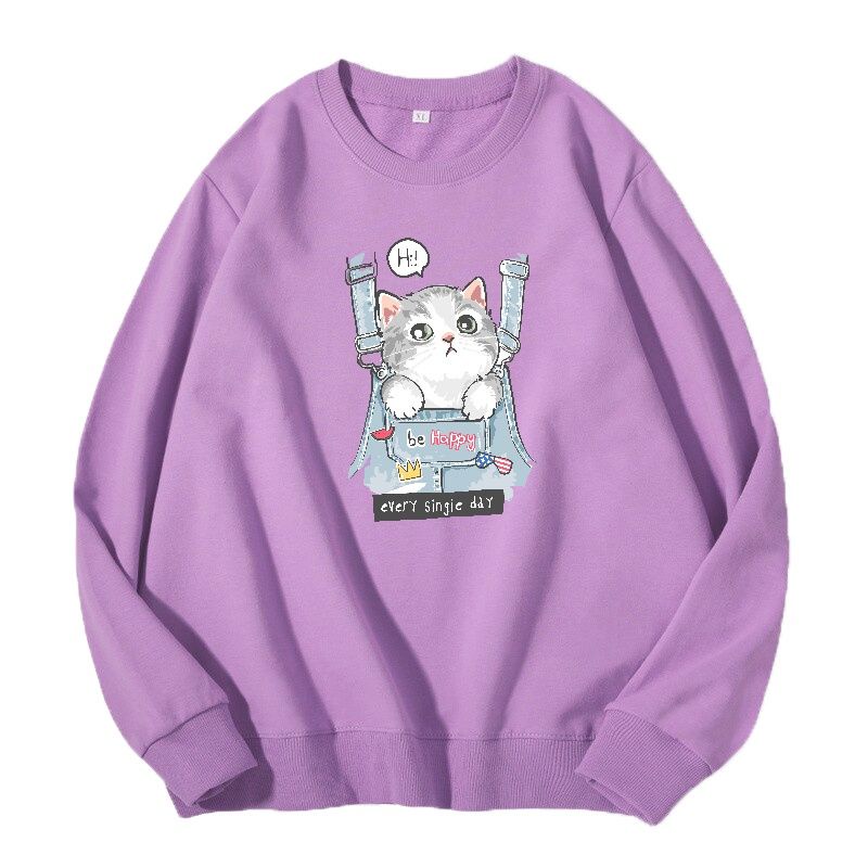 pussy cat sweatshirt wanita dewasa sweat shirt cewek size M L XL