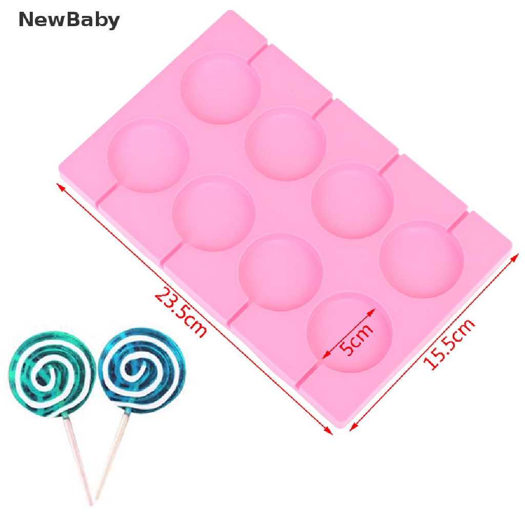 Cetakan Permen Lolipop 8 Lubang Bahan Silikon Untuk Dekorasi Kue