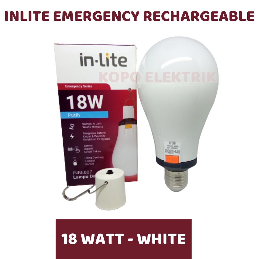 Inlite Emergency Series Rechargeable - 18 Watt - White