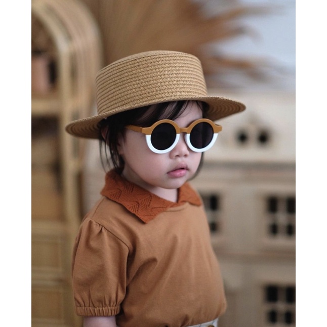 Kacamata Anak Gaya Fashion Anak Sunglasses Anak Bayi Laki Laki Perempuan Kids Baby Balita Anti UV OOTD Anak Kaca Mata Bulat Anak Kekinian