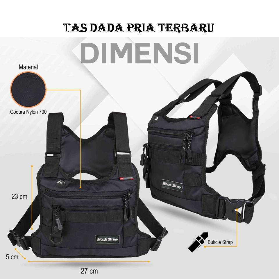 Tas dada Pria Terbaru 2022 Anti air Tas Depan dada Tactical Army Murah Tas Holder Hp Motor Waterfoop