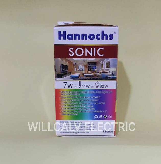 LAMPU LED HANNOCHS SONIC 7W 7WATT 7 W 7 WATT - LAMPU LED HANNOCH SONIC 7W 7WATT 7 W  CAHAYA KUNING