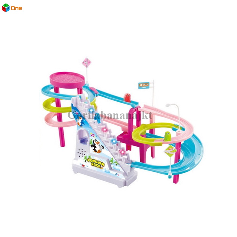 Penguin Race Track Mainan Anak Penguin Stairs Lucu