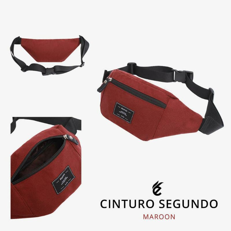 Tas Waistbag Esgotado Cinturo Segundo Maroon Original Murah